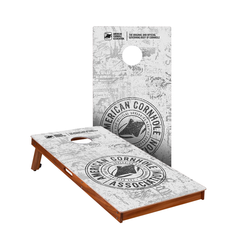 ACA White Grunge Tournament Badge Touring Pro Cornhole Boards