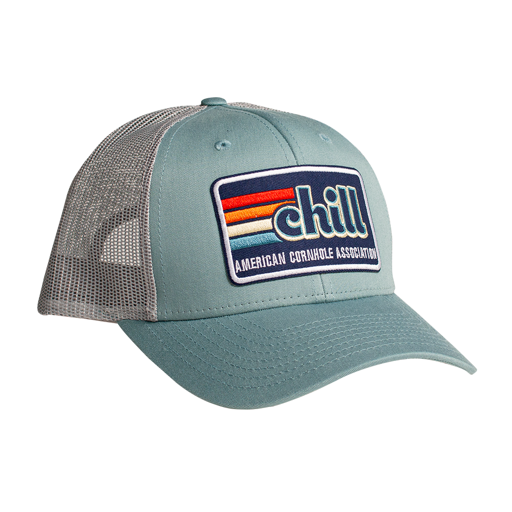 ACA Teal and Gray Richardson Snapback Trucker Hat with Retro Chill Patch