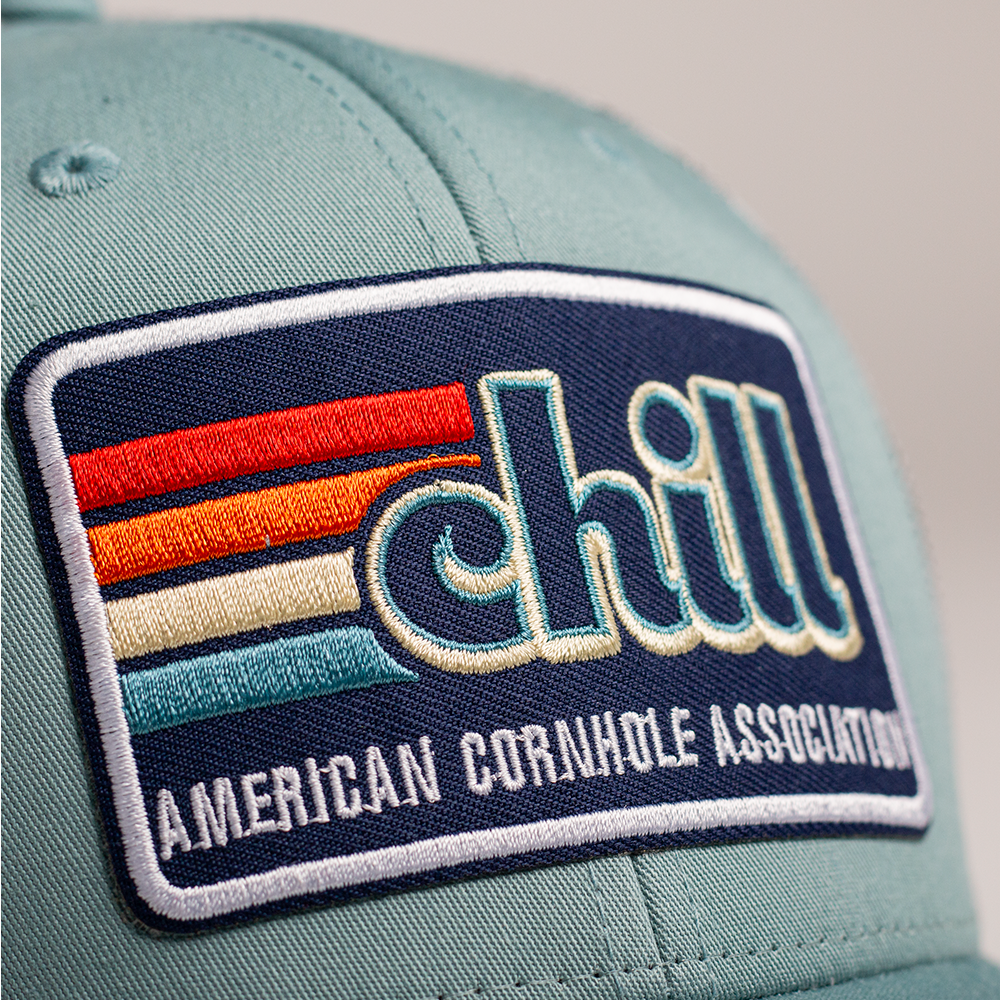 ACA Teal and Gray Richardson Snapback Trucker Hat with Retro Chill Patch